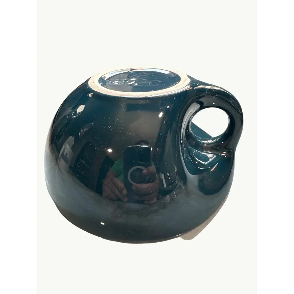 Unique Etan Ceramic Soup Bowl With Thumb Handle Teal Blue Perfect For Keeping Yo - Picture 5 of 5